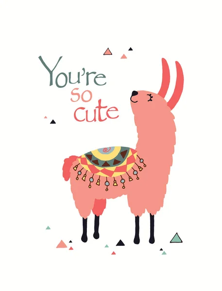 Cute ilustracji wektorowych Lama — Wektor stockowy