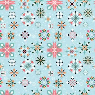 Çiçek kar tanesi seamless modeli