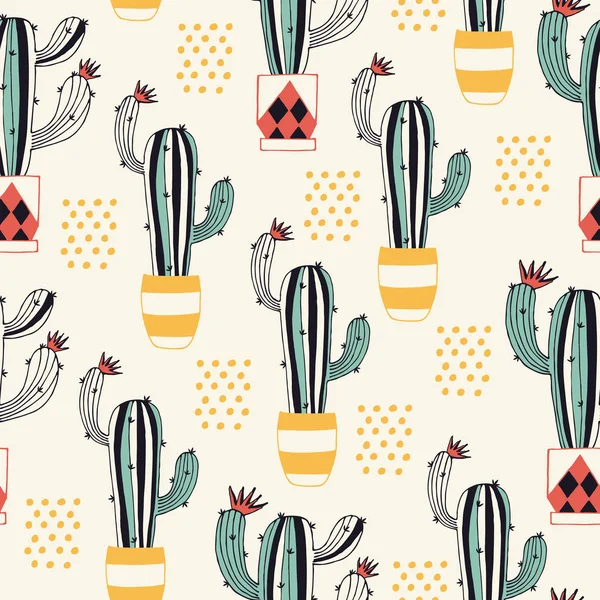 Cactus en una olla — Vector de stock