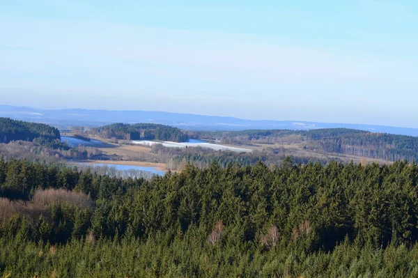 Vista paisaje otoñal, sur de Bohemia, República Checa — Foto de Stock