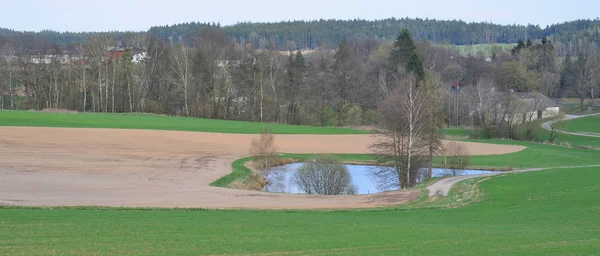 Forma do coração do lago na paisagem de Niederosterreich — Fotografia de Stock