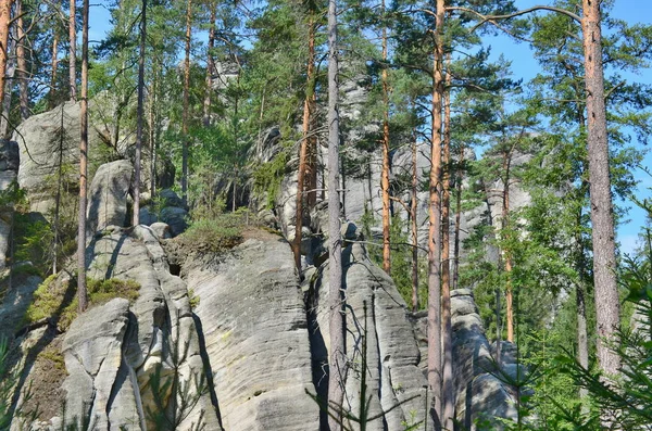 Formacje skalne, Narodowy rezerwat przyrody Skalne Miasto Adrspach-Teplice — Zdjęcie stockowe