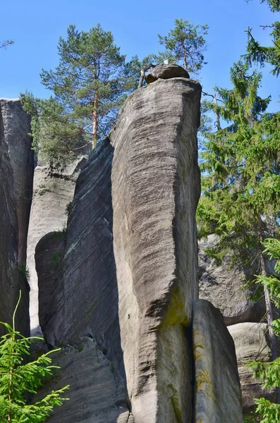 Formações rochosas, Adrspach-Teplice National Nature Reserve — Fotografia de Stock