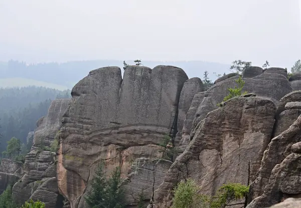 Rotsformaties, Broumov rock National Nature Reserve — Stockfoto