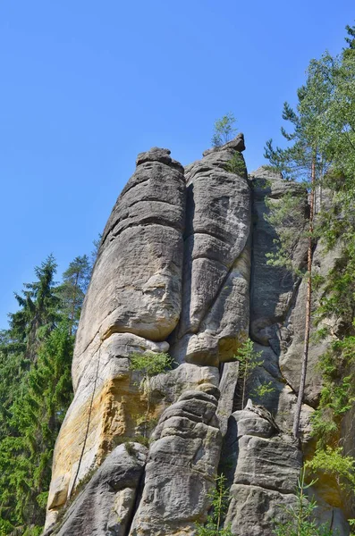 Skalní útvary, národní přírodní rezervace Adršpašskoteplické — Stock fotografie