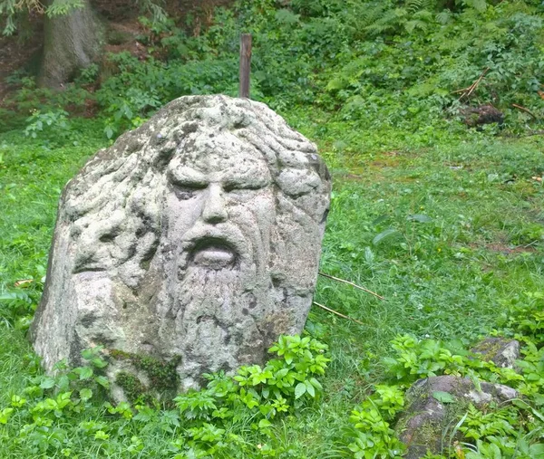 Man head made of stone — Stock Photo, Image