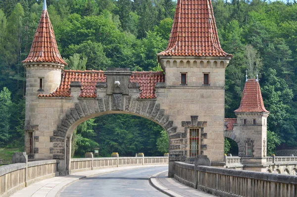 Skogens rike är en reservoar damm på floden Elbe byggdes — Stockfoto