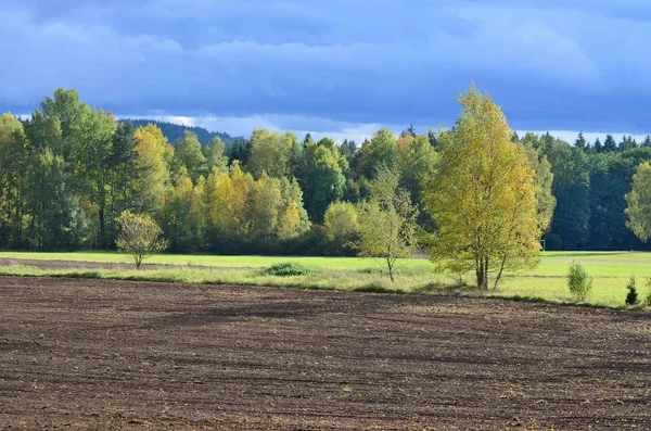 Bekijken van de herfst landschap, Zuid-Bohemen, Tsjechië — Stockfoto