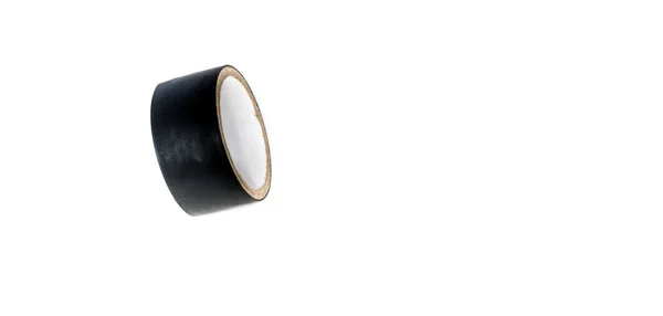 Black reinforced adhesive tape on white background — Stock Photo, Image