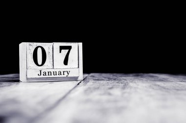 January 7th, 7 January, Seventh of January, calendar month - dat