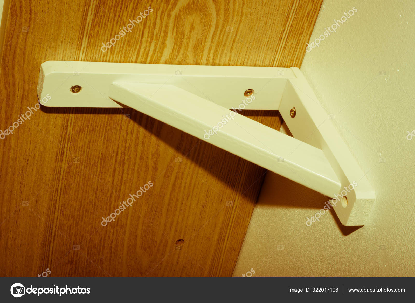 Wall wooden shelf support brackets Stock Photo by ©Lukasz_Kochanek