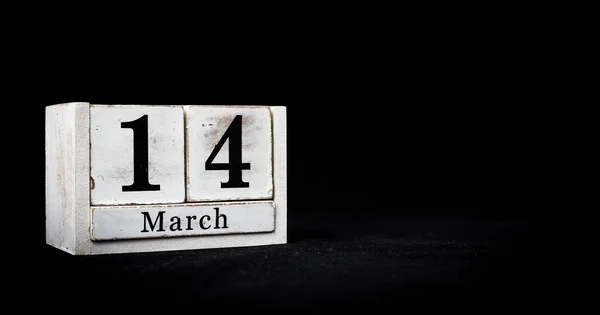 14 maart, 14 maart, Dag 14 van de maand maart - wit c — Stockfoto