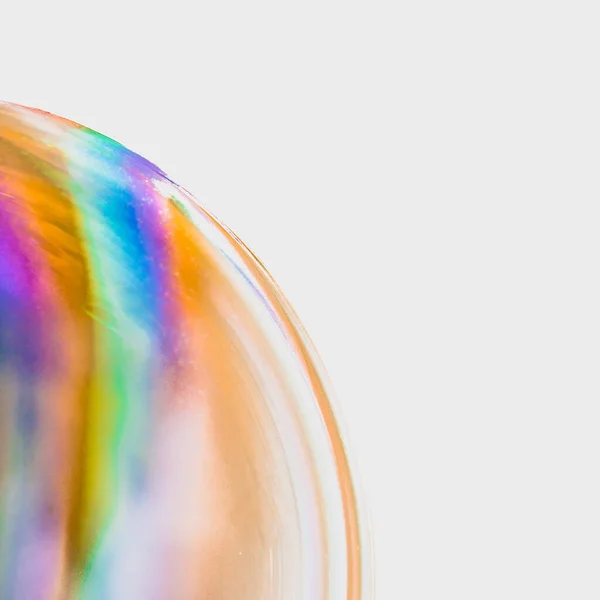 Huge Soap Bubble Colourful Pattern White Background — Stock Photo, Image