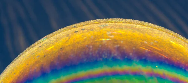 Soap Bubble Close Colourful Edges Dark Background — Stock Photo, Image