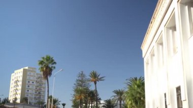Tropikal şehirde dolaş. Arap ülkesi. Alt görünüm