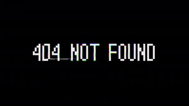 The inscription "404 not found" makes a glitch. System error. Motion graphics. — ストック動画