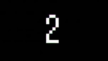 A counter from 0 to 10 makes a glitch. System error. Countdown time. Motion graphics.