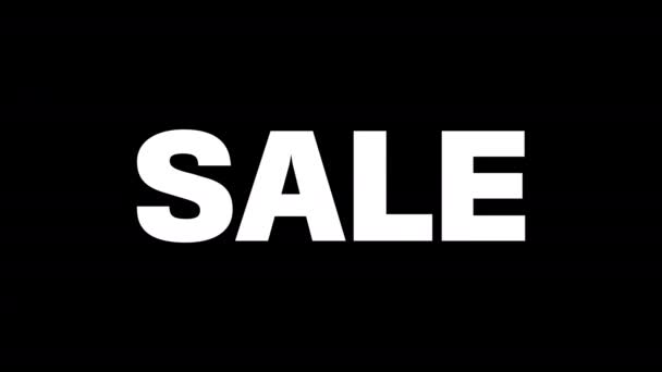 The word sale on a black and white background. On a black background in white letters. On a white background in black letters. Motion graphics. — Stock Video