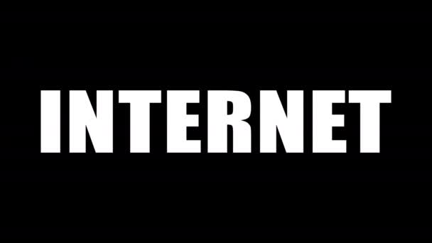 Het woord internet op een zwart-witte achtergrond. Op een zwarte achtergrond in witte letters. Op een witte achtergrond in zwarte letters. Bewegingsgrafiek. — Stockvideo