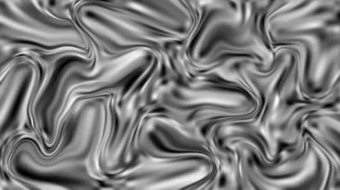 Dalgalı yüzey gümüştür. Soyut dinamik doku. 3D animasyon. Hareket grafikleri.