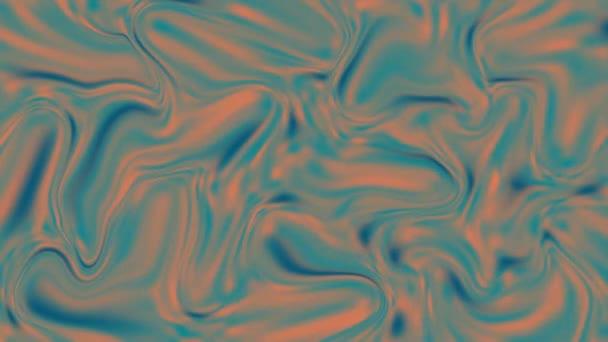 La surface ondulée est bleue et orange. La surface colorée brille dans différentes nuances. Texture dynamique abstraite. Animation 3D. Graphiques de mouvement. — Video