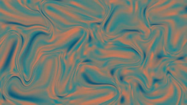 Het golvende oppervlak is blauw en oranje. Het gekleurde oppervlak glanst in verschillende tinten. Abstracte dynamische textuur. 3D-animatie. Bewegingsgrafiek. — Stockvideo