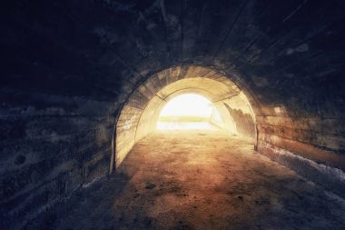 inside of grungy tunnel clipart