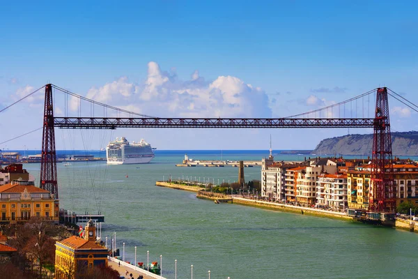 Vista Getxo Ponte Suspensa — Fotografia de Stock