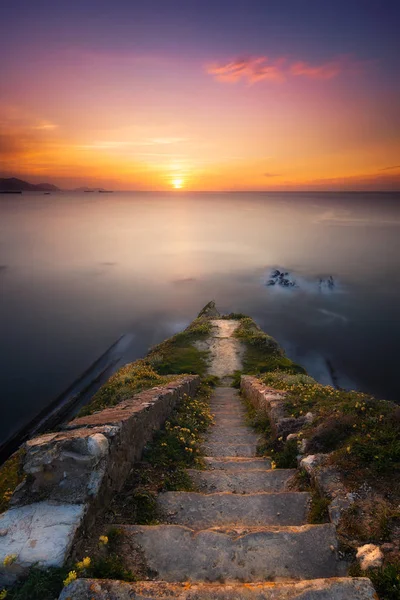 Stone Stairs Sea — Stock Photo, Image