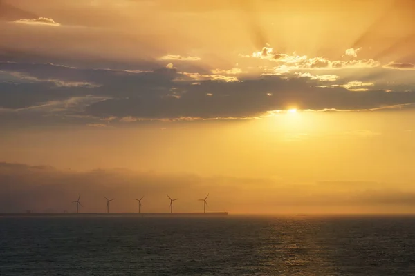 Sea wind turbines — Stock Photo, Image