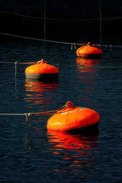 Buoys on Bermeo port — Stock Photo, Image