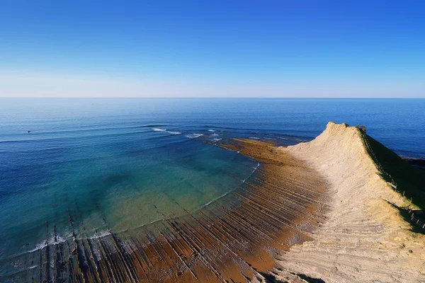 Sakoneta beach with flysch — Stock Photo, Image