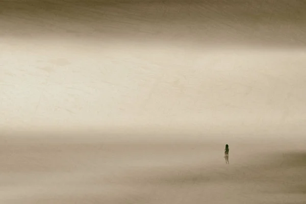 Mujer solitaria contemplando el infinito — Foto de Stock