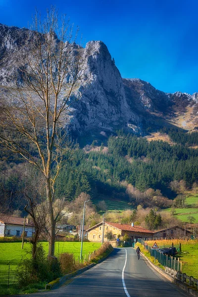 Straße Zum Dorf Arrazola Baskenland — Stockfoto