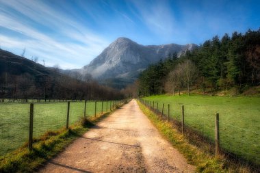 path to Anboto mountain in Via Verde of Arrazola clipart