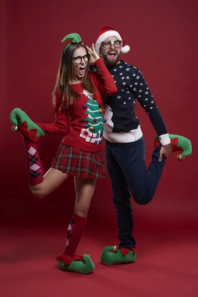 Happy nerd couple — Stock Photo, Image