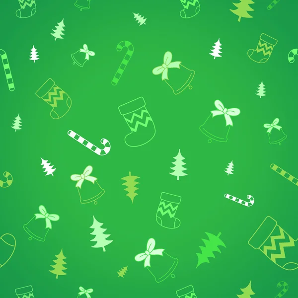 Groene achtergrond en Kerst ornamenten — Stockvector