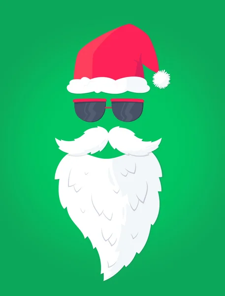 Face of Santa Claus on green background — ストックベクタ