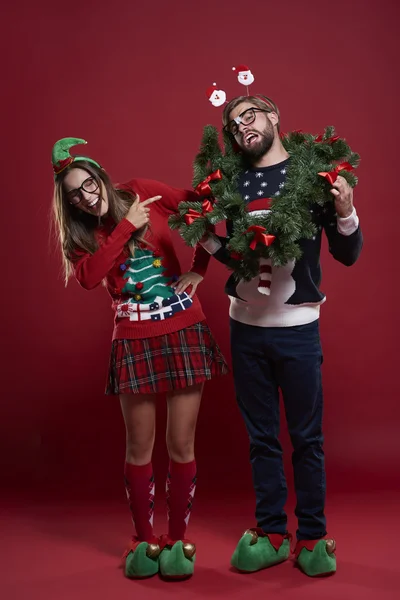 Young nerd couple — Stock Photo, Image