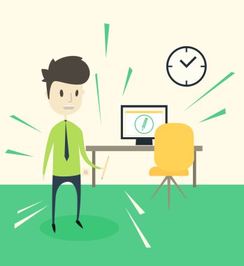 ofiste illüstrasyon iş adamı 