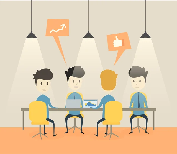 Encontro de empresários na sala de reuniões — Vetor de Stock