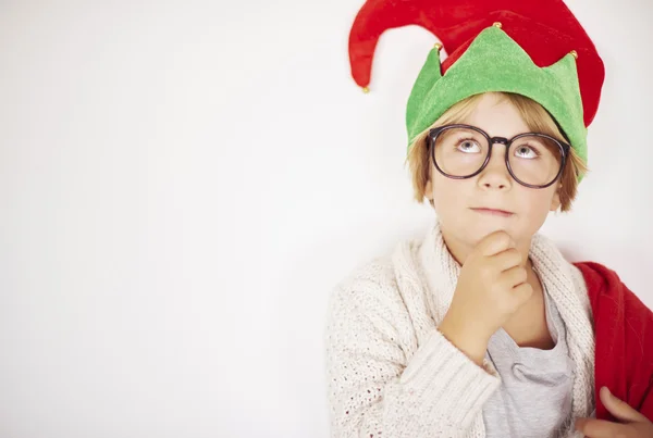 Happy little boy elf — Stock Photo, Image