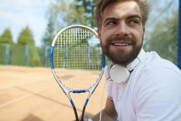 Sportsman spela tennis — Stockfoto