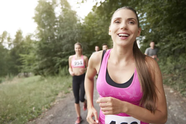 Pessoas durante a maratona — Fotografia de Stock