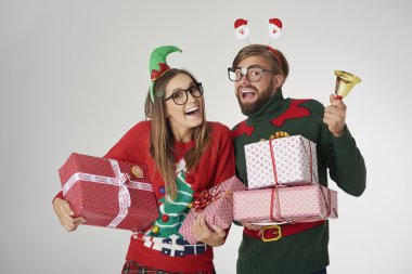 komik Noel hediyelerini çiftle