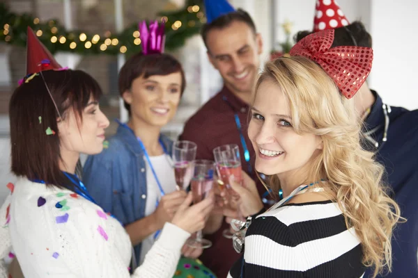 Good mood at office party — Stock Photo, Image