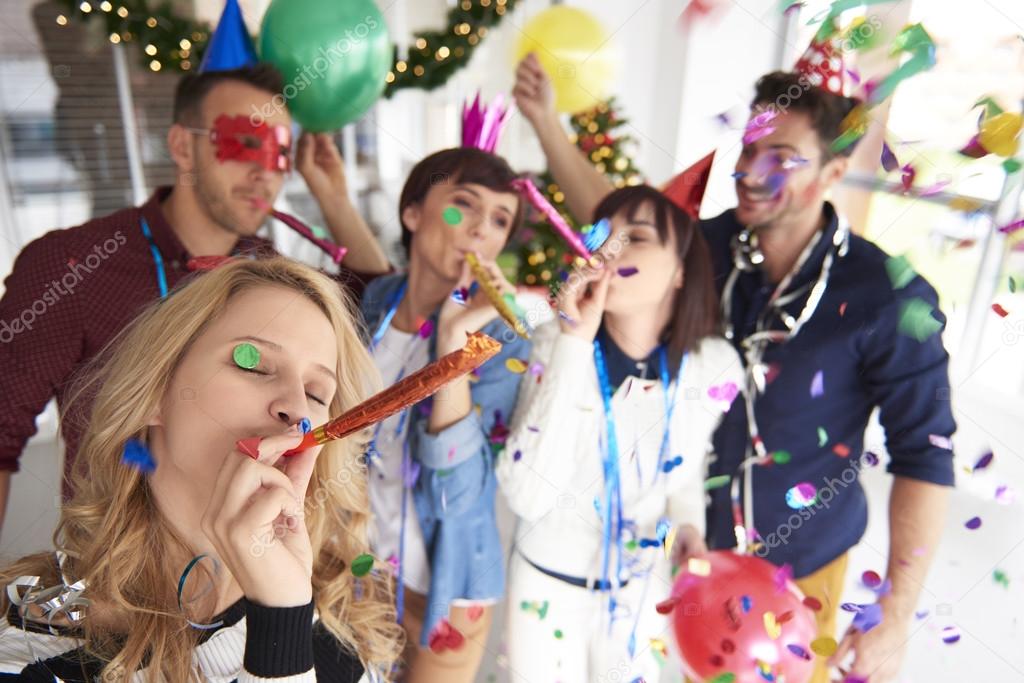 young people celebrate new year 