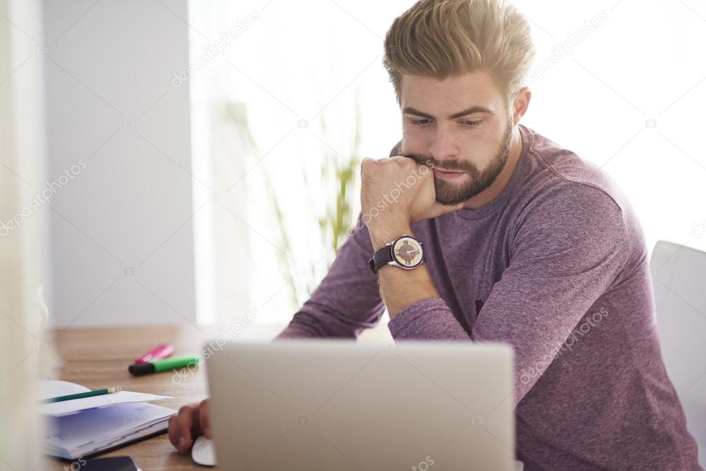  man working at home 