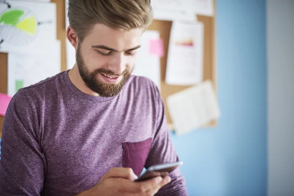 Man and his office at home — Stock Photo, Image