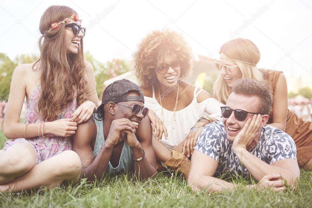 young people have fun at the music festival